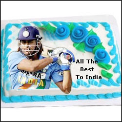 "Captain Dhoni - Photo cake - 2kgs - Click here to View more details about this Product